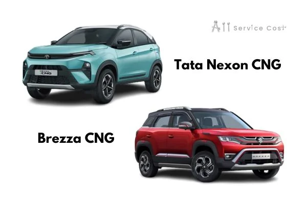 Compare Tata Nexon CNG vs Maruti Brezza CNG allservicecost.com